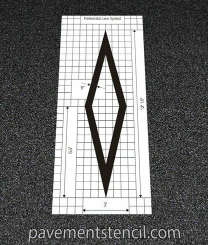 DOT preferential lane symbol stencil