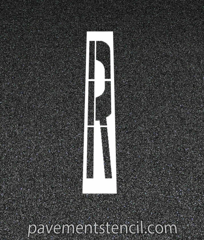 Railroad 'R' hy-grade crossing stencil