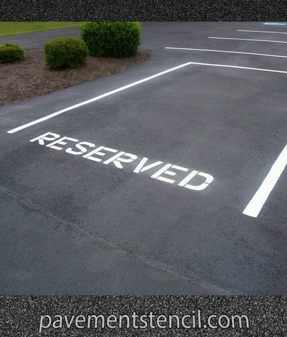 Reserved parking lot stencil