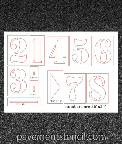 Running track stencil dimensions